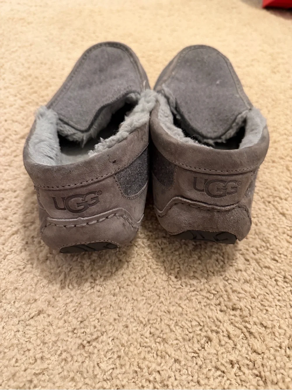 Ugg Men's Cozy Gray Slip-On Moccasin Ascot Slippers